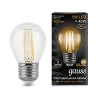 Лампа Gauss Black Filament Шар 5W 420lm 2700К Е27 LED 220V (фото 2)