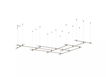 Donolux Magnet Modular System «CODE 1.2», L2000x6xL1000х4хH95-3000 мм (высота регулируется), DC24V, подвесное основание для модульных светильников, темная бронза, блок питания в комплект не входит