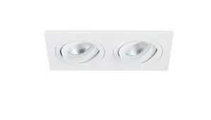 Donolux LED Basis св-к встраиваемый, поворотный квадрат, 2хGU10, L175хW92xH54мм, IP20, белый, без лампы