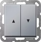 Выключатель жалюзи кнопочный Gira TX_44, на клеммах, ip44, алюминий