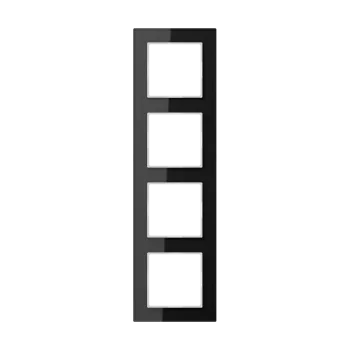 Рамка Jung A creation на 4 поста, универсальная, стекло черное