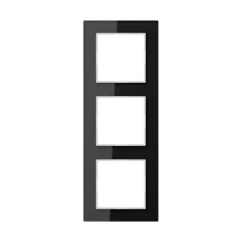 Рамка Jung A creation на 3 поста, универсальная, стекло черное