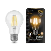 Лампа Gauss Black Filament А60 10W 930lm 2700К Е27 LED 220V