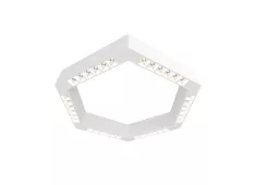 Donolux LED Eye-hex св-к накладной, 36W, 500х433мм, H71,5мм, 2560Lm, 48°, 3000К, IP20, корпус белый, белые модули, белый декор,  блок питания AC/DC 24V в комплекте