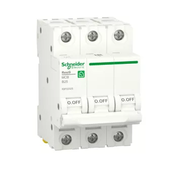 Автоматический выключатель Schneider Electric Resi9, 3 полюса, 25A, тип B, 6kA