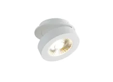 Donolux LED Sun св-к встраиваемый поворотный, 12Вт, D100хH67мм, 839Лм, 30°, 3000К, IP20, Ra >90 белый RAL9003,блок питания в комплекте