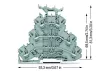 Клемма трехуровневая L/L/L с держателем маркировки, серая, 0,25...2,5 мм2 WAGO, серия 2002 (фото 2)