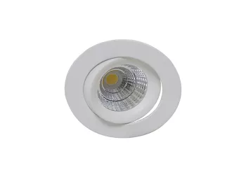 Donolux LED Basis cветильник, встраиваемый,7Вт,3000К, 441Лм, 38〫,D85H68, IP45, корпус белый+источник питания AC220-245В 300мА в комплекте