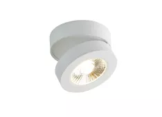 Donolux LED Sun св-к накладной поворотный, 12Вт, D100хH53мм, 839Лм, 30°, 3000К, IP20, Ra >90 белый RAL9003,блок питания в комплекте