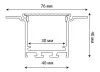 LEDeight,встраиваемый алюминиевый профиль под шпаклевку, 40х76х2000. Цвет: Серебро,Серия:L8ALE (фото 2)