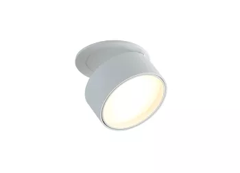 Donolux LED Bloom св-к встраиваемый поворотный, 12Вт, D85хH36мм, 759Лм, 120°, 3000К, IP20, Ra >90 белый RAL9003,блок питания в комплекте