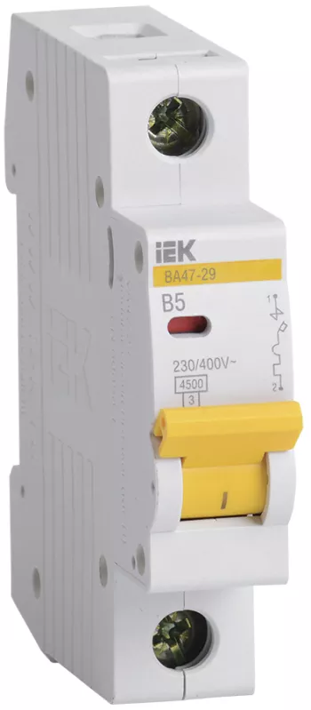 Автоматический выключатель IEK ВА47-29 1Р 5A 4,5кА B