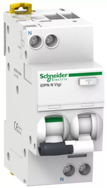 Автоматический выключатель дифференциального тока (АВДТ) Schneider Electric Acti9 iDPN N Vigi, 20A, 30mA, тип A, кривая отключения C, 2 полюса, 6kA, электро-механического типа, ширина 2 модуля DIN