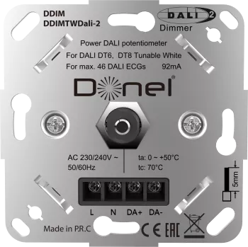 Потенциометр Dali поворотный 10-16.5В DC, 82мА,с встроенным источником питания, механизм без накладки