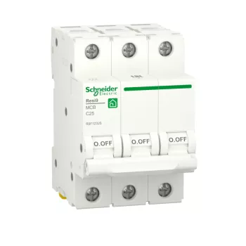 Автоматический выключатель Schneider Electric Resi9, 3 полюса, 25A, тип C, 6kA