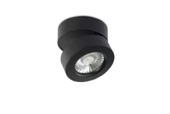 Donolux LED Sun св-к накладной поворотный, 25Вт, D120хH80мм, 1772Лм, 36°, 3000К, Ra >90 черный RAL9005 ,блок питания в комплекте