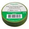 Изолента ПВХ, ширина 19 мм, длина 20 метров, толщина 0,13 мм, жёлто-зелёная, Schneider Electric (фото 2)