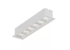 Donolux LED Eye св-к встраиваемый, 6W, 176,2х48мм, H36мм, 487Lm, 34°, 3000К, IP20, корпус белый, белые модули, блок питания AC/DC 24V в комплекте