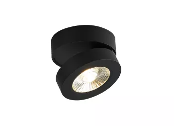 Donolux LED Sun св-к накладной поворотный, 12Вт, D100хH53мм, 694Лм, 30°, 3000К, IP20, Ra >90 черный RAL9005,блок питания в комплекте