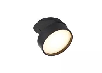 Donolux LED Bloom св-к встраиваемый поворотный, 12Вт, D85хH36мм, 534Лм, 120°, 3000К, IP20, Ra >90 черный RAL9005,блок питания в комплекте