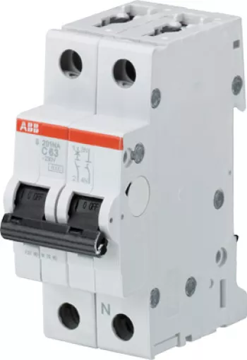 Автоматический выключатель Abb S200, 1 полюс + N, 50A, тип C, 6kA