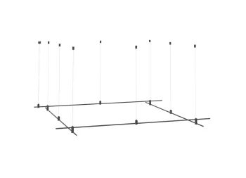 Donolux Magnet Modular System «CODE 1.2», L2000хL2000хH95-3000 мм (высота регулируется), DC24V, подвесное основание для модульных светильников, черный, блок питания в комплект не входит